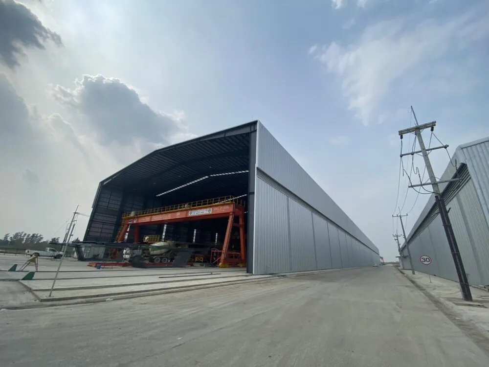 PP019 ผลงานโกดังสำเร็จรูป HW-HB ขนาด 46x150x18.40 เมตร – โครงสร้างแข็งแรง ตอบโจทย์ธุรกิจทุกประเภท